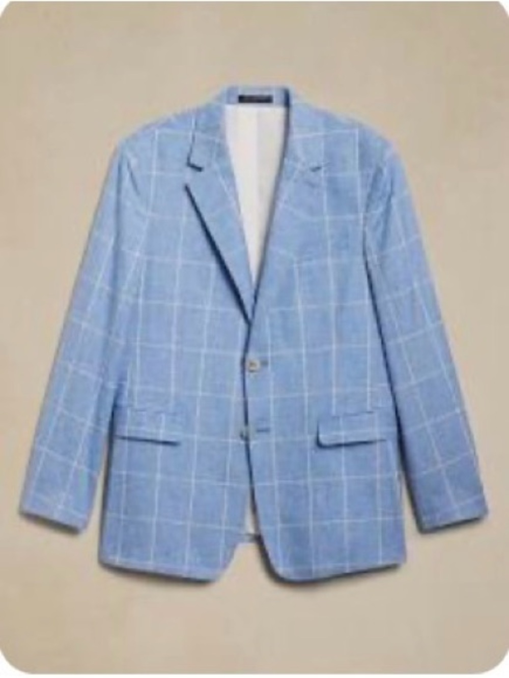 Banana Republic Light Blue Windowpane Blazer and trousers. Complete pair.
